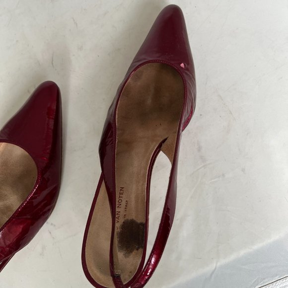 Dries Van Noten Red Patent Slingback Heels 35.5 - Picture 9 of 10